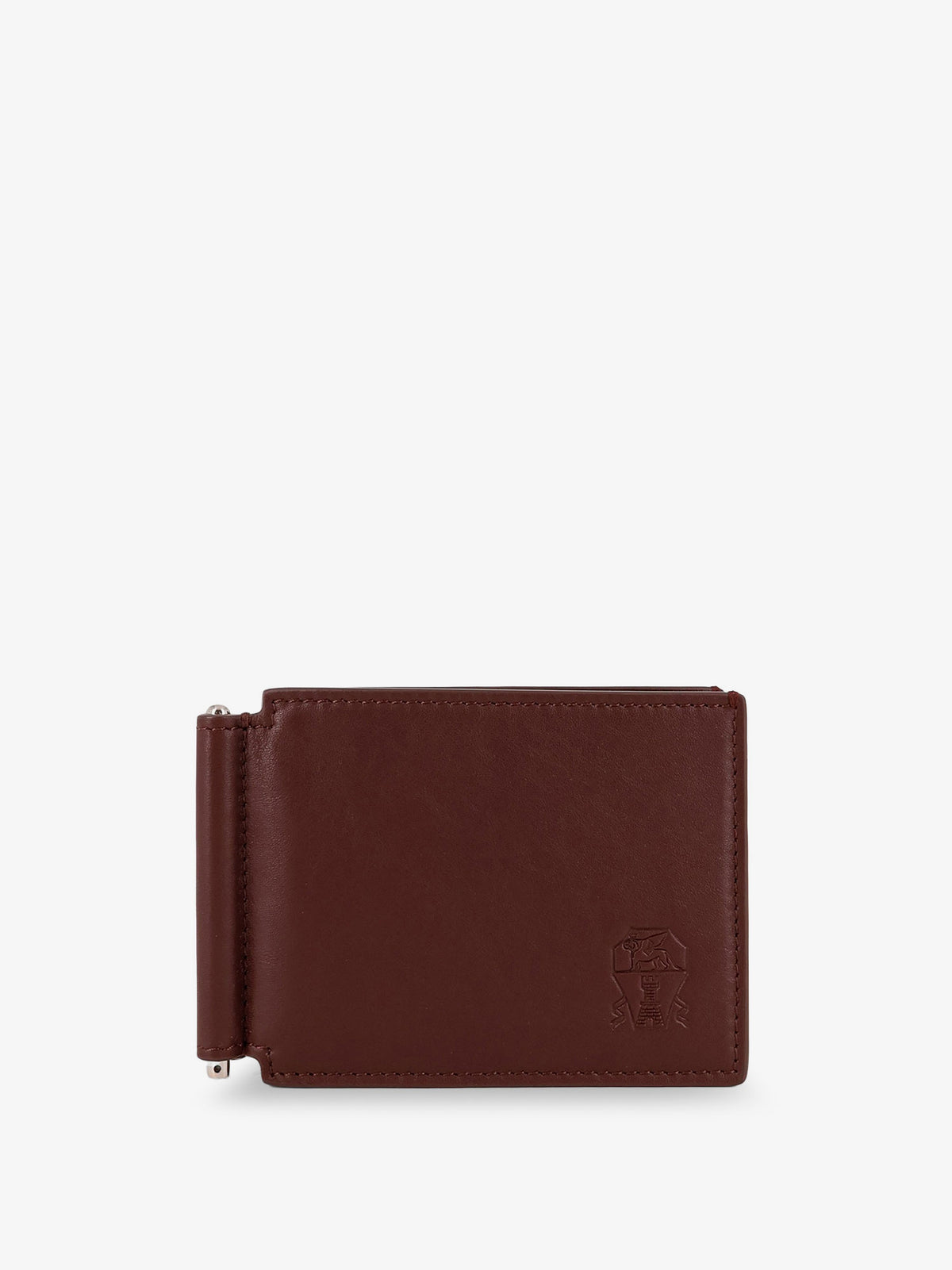 Leather wallet with engraved logo