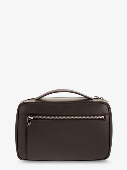 Leather beauty case with metal logo detail thumbnail
