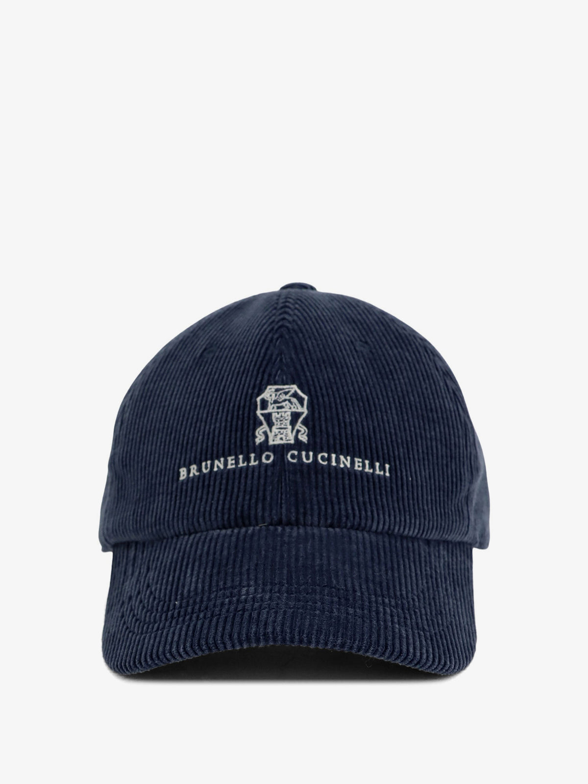 Cappello in vellito a coste con logo ricamato