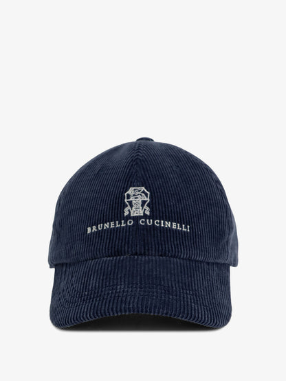 Cappello in vellito a coste con logo ricamato thumbnail