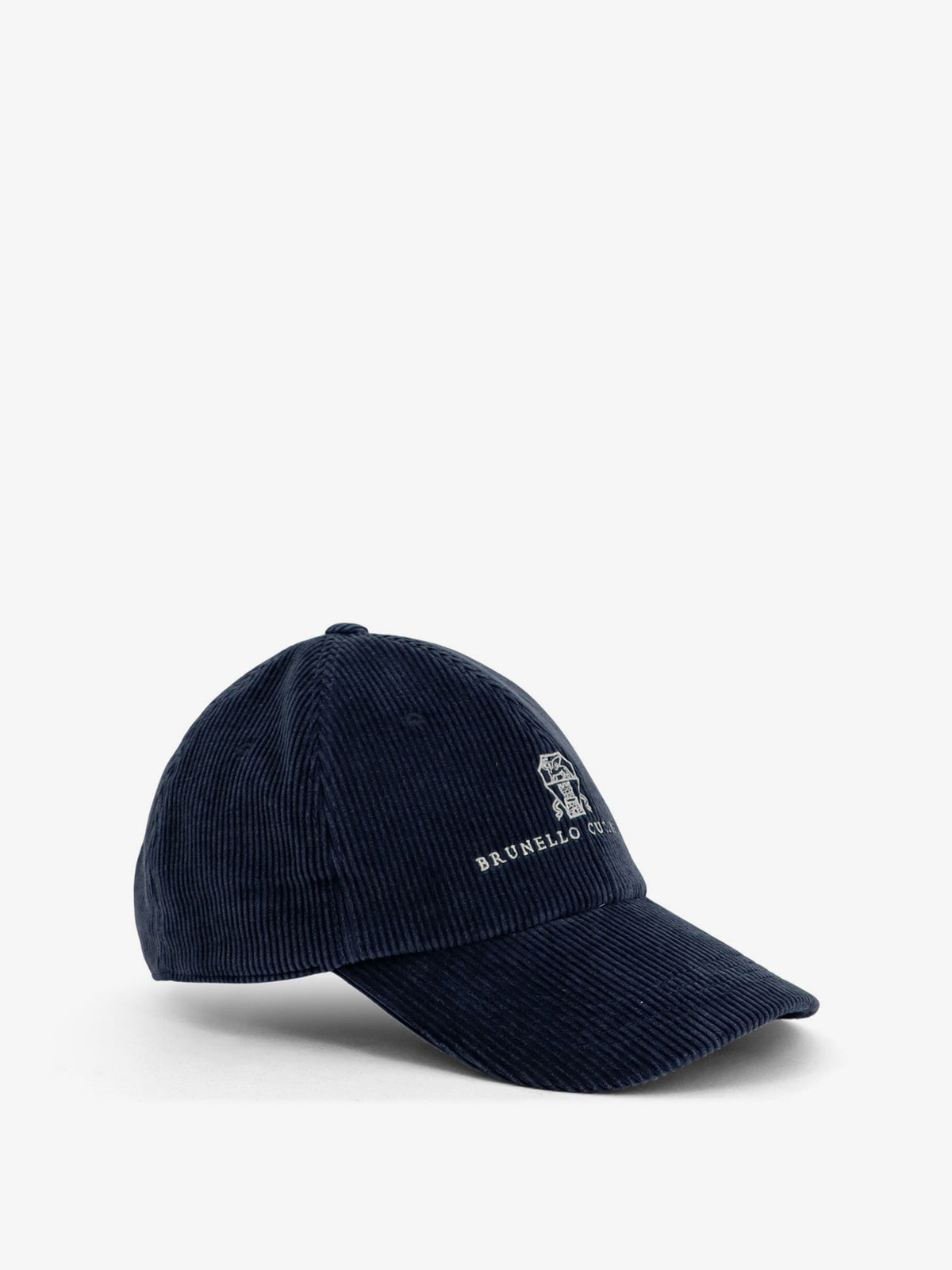 Cappello in vellito a coste con logo ricamato