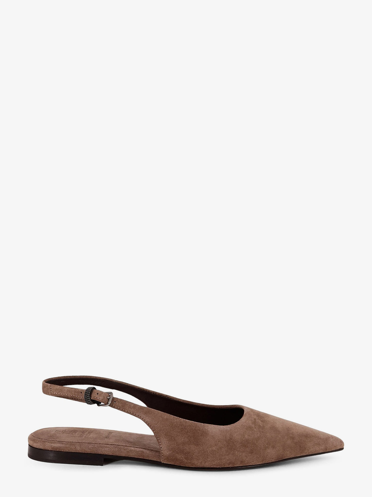 Suede ballerinas with side Monili detail