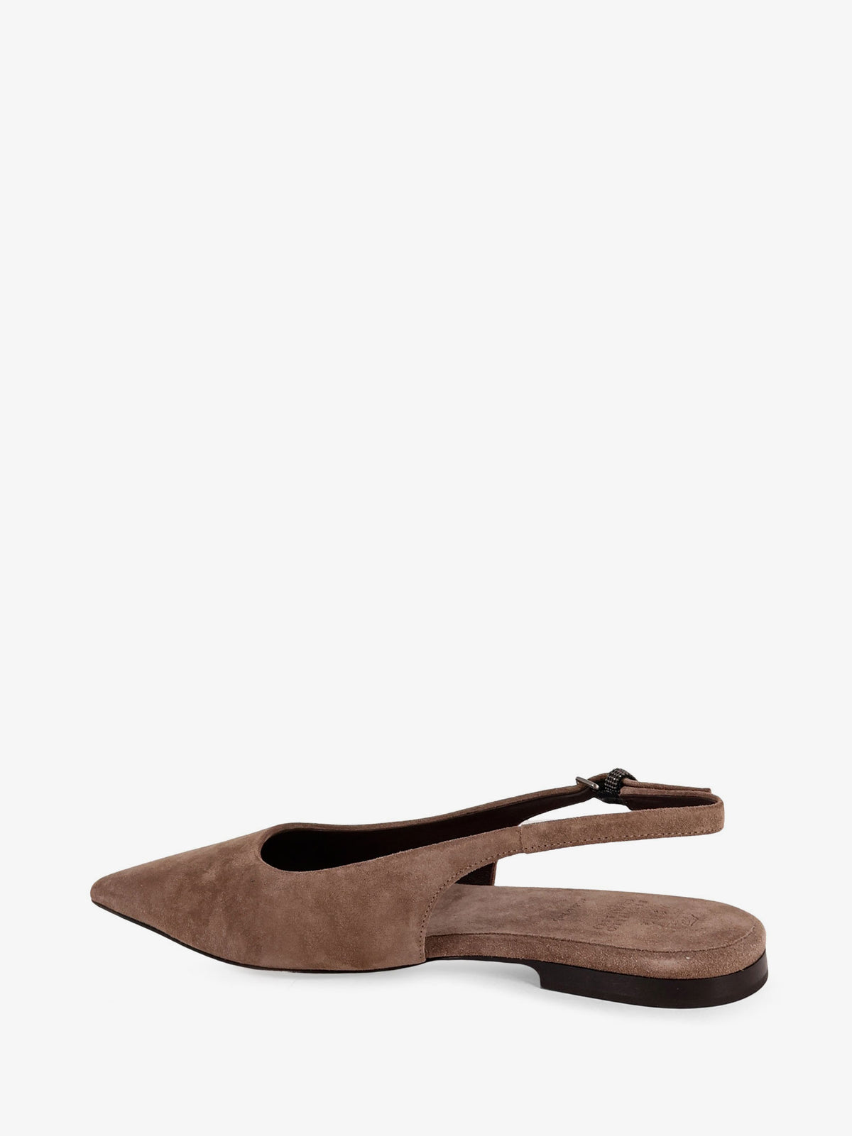 Suede ballerinas with side Monili detail