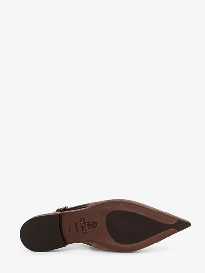 Suede ballerinas with side Monili detail thumbnail