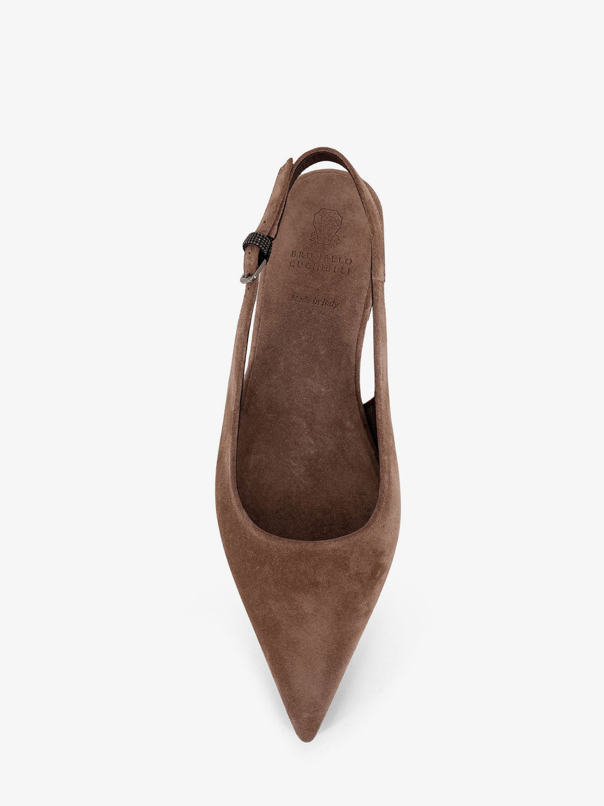 Suede ballerinas with side Monili detail