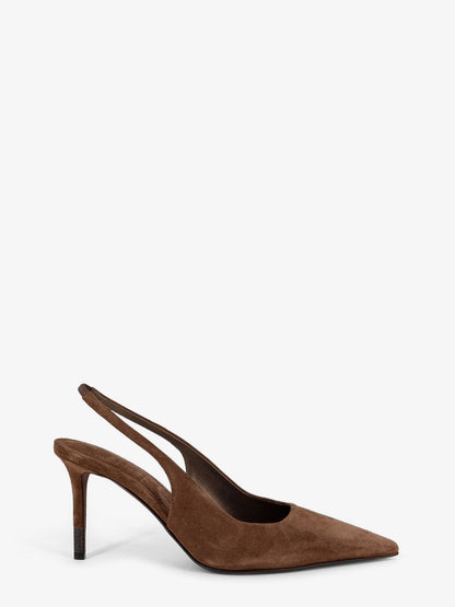 Suede pumps with Monili detail on the heel thumbnail