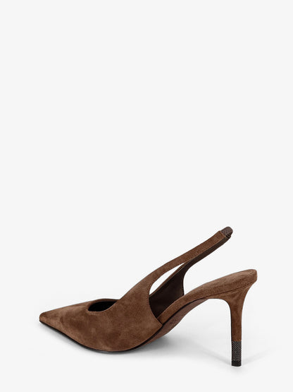 Suede pumps with Monili detail on the heel thumbnail