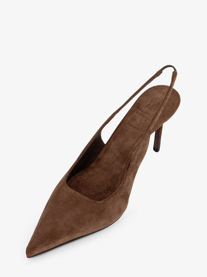 Suede pumps with Monili detail on the heel thumbnail