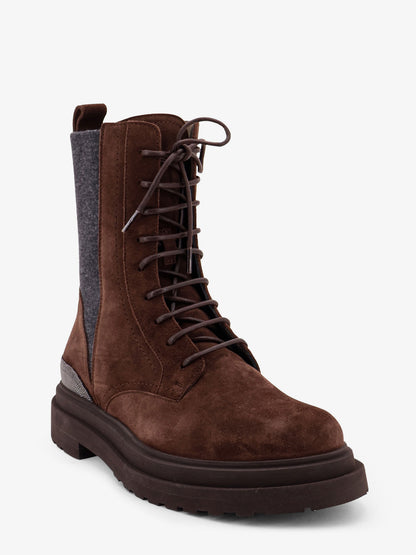 Suede boots with virgin wool knit insert and Precious Detail thumbnail