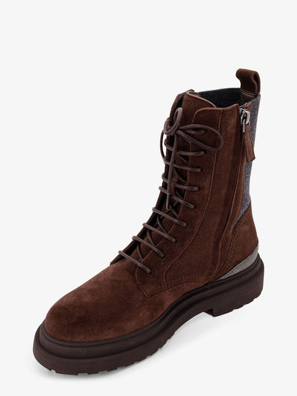 Suede boots with virgin wool knit insert and Precious Detail thumbnail