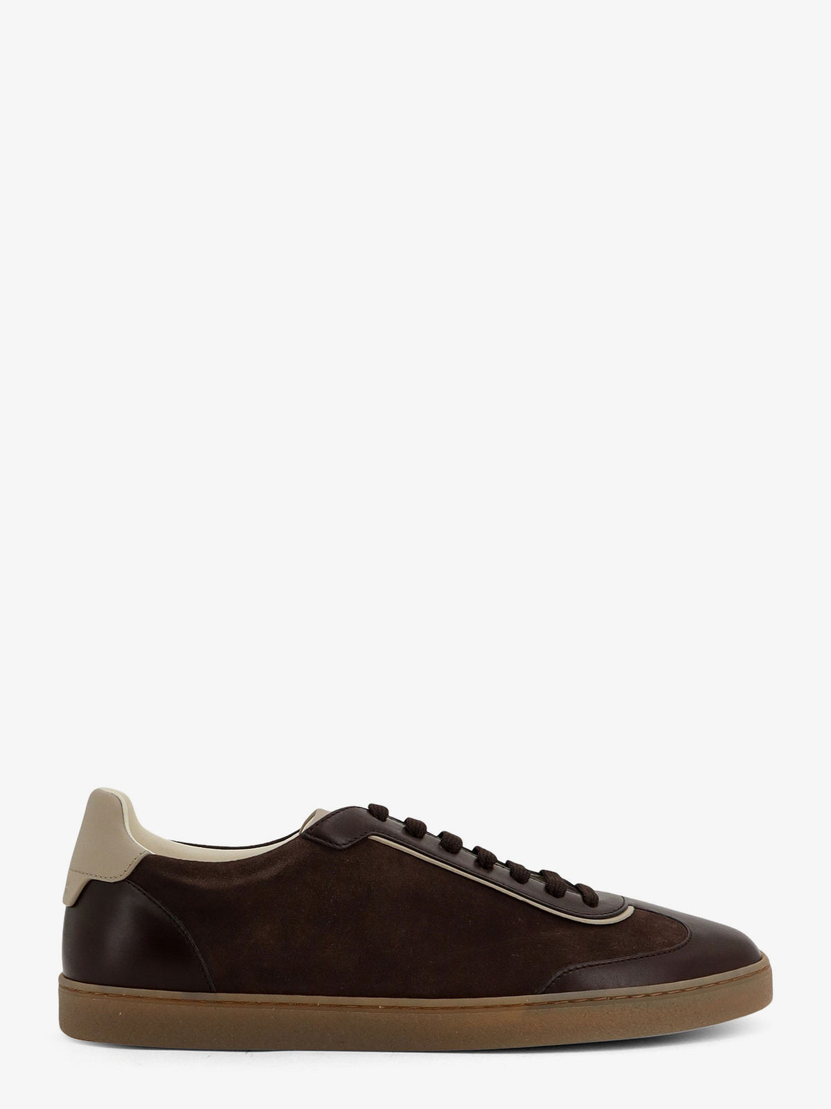 Low-top suede and leather sneakers