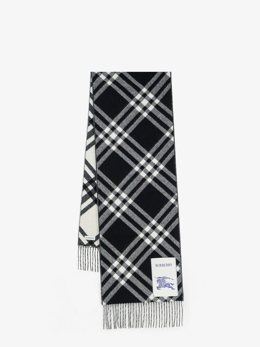 Cashmere scarf with check pattern