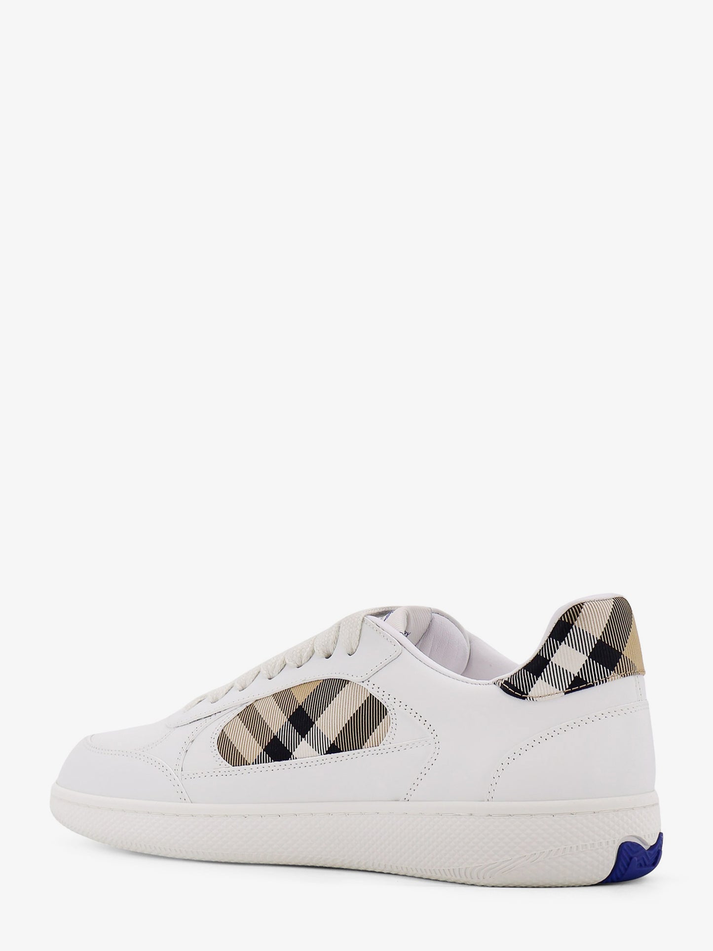 Low-top leather sneakers with Check inserts