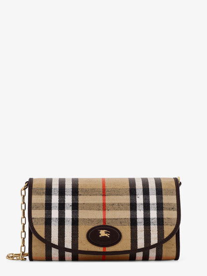 Coated canvas crossbody bag with check pattern thumbnail