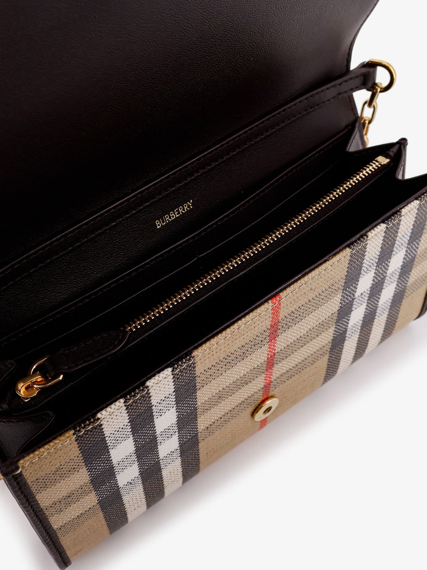 Coated canvas crossbody bag with check pattern