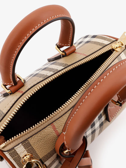 Coated canvas crossbody bag with Check pattern thumbnail