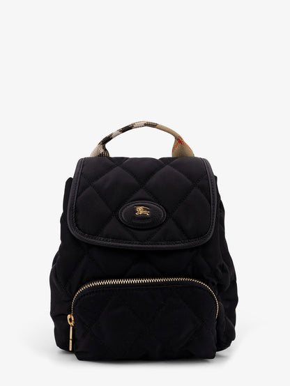 Mini nylon backpack with leather logo patch thumbnail