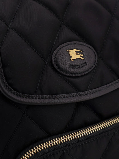 Mini nylon backpack with leather logo patch thumbnail