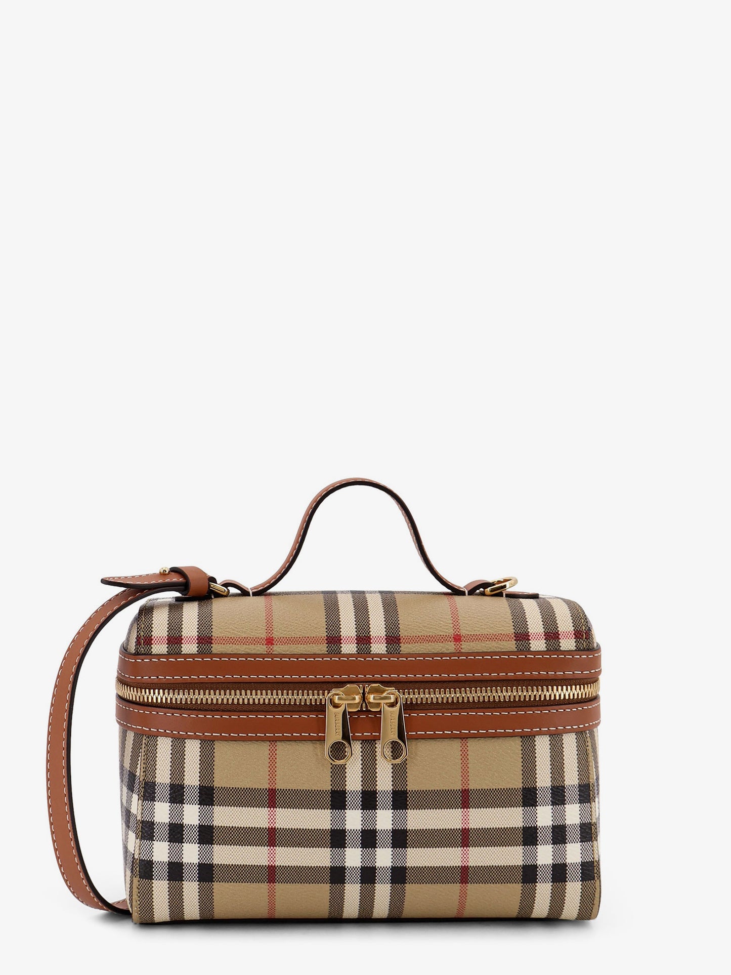 Vanity Check coated canvas crossbody bag with check pattern