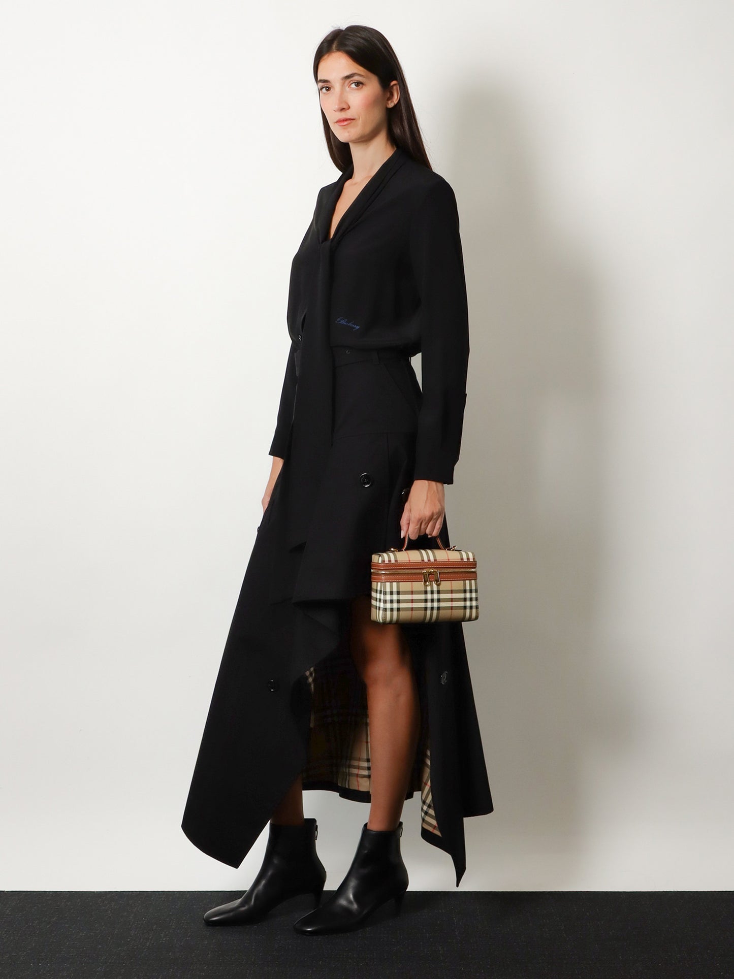 Borsa a tracolla Vanity Check tela spalmata con motivo Check