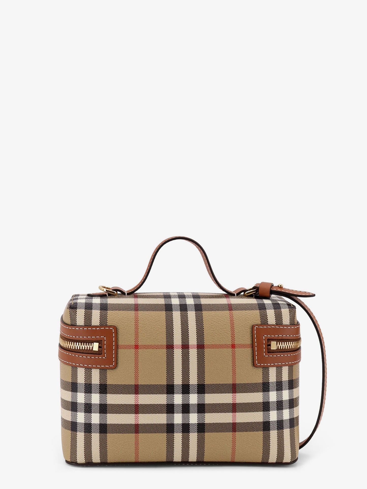 Vanity Check coated canvas crossbody bag with check pattern