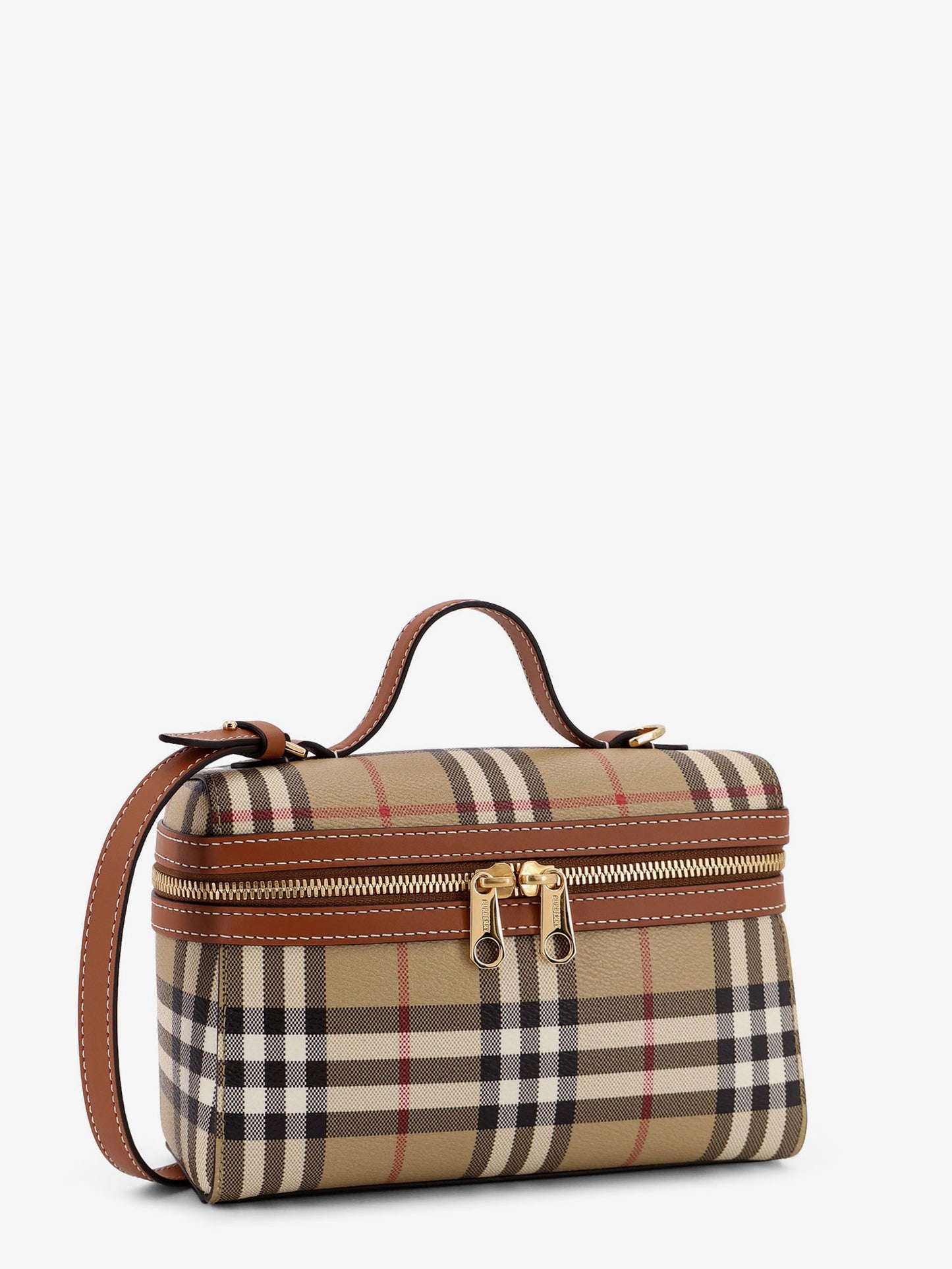 Vanity Check coated canvas crossbody bag with check pattern
