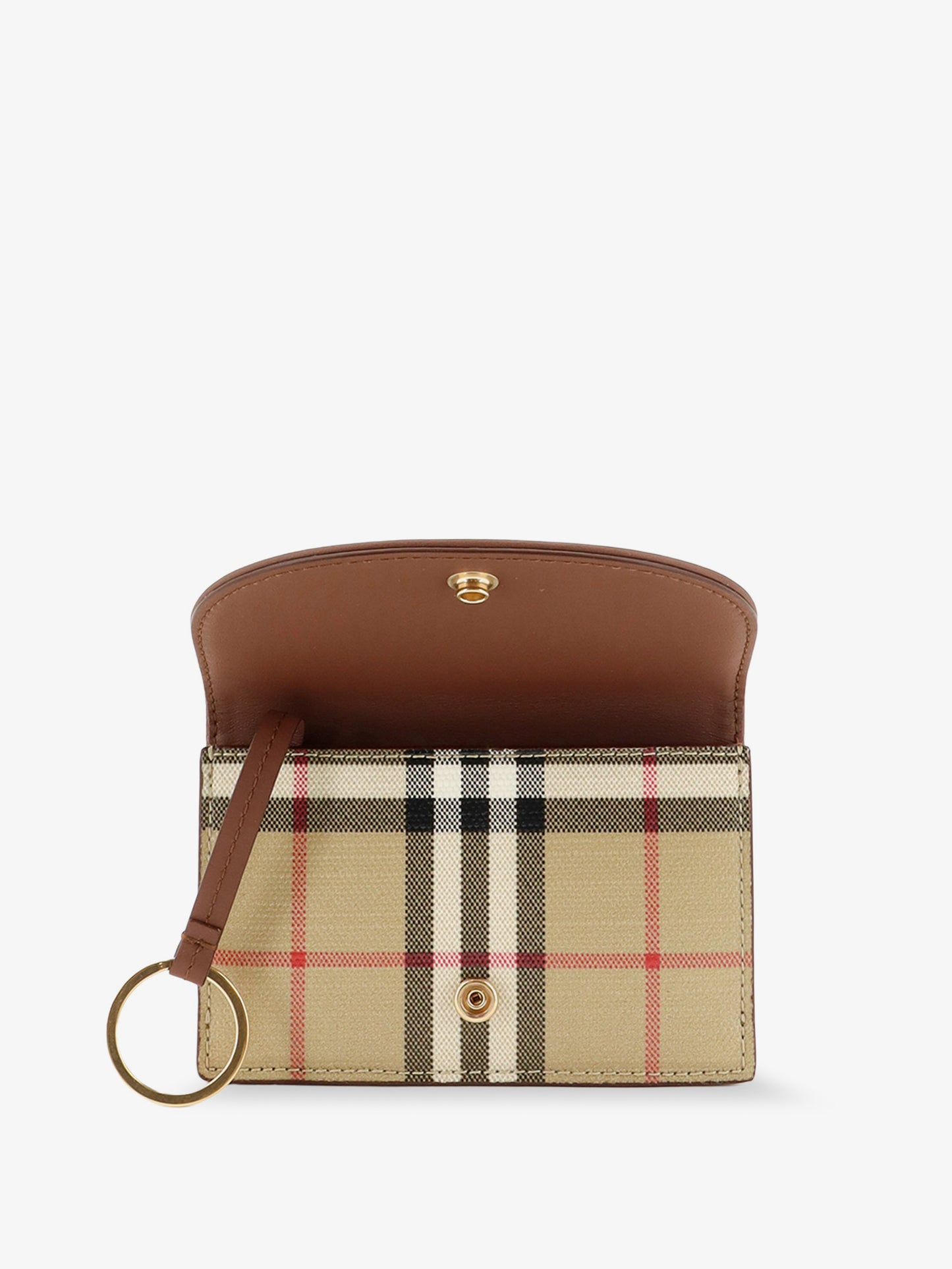 Coated canvas wallet with check pattern