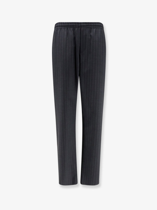 Wool trousers with drawstring