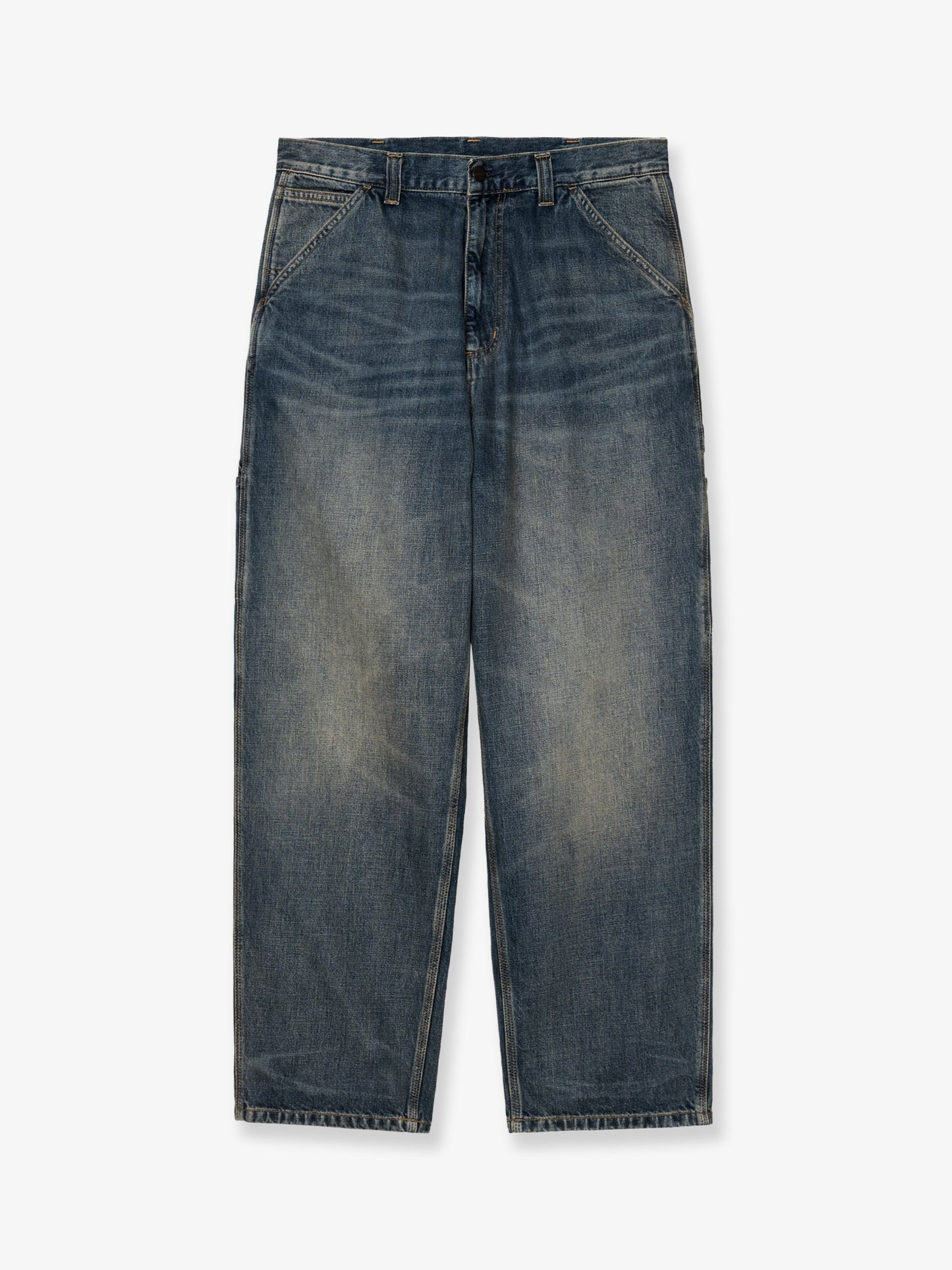 Jeans in blue denim con effetto washed-out