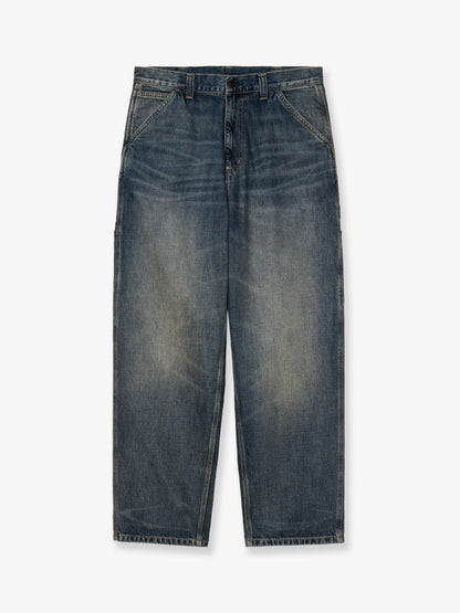 Jeans in blue denim con effetto washed-out thumbnail