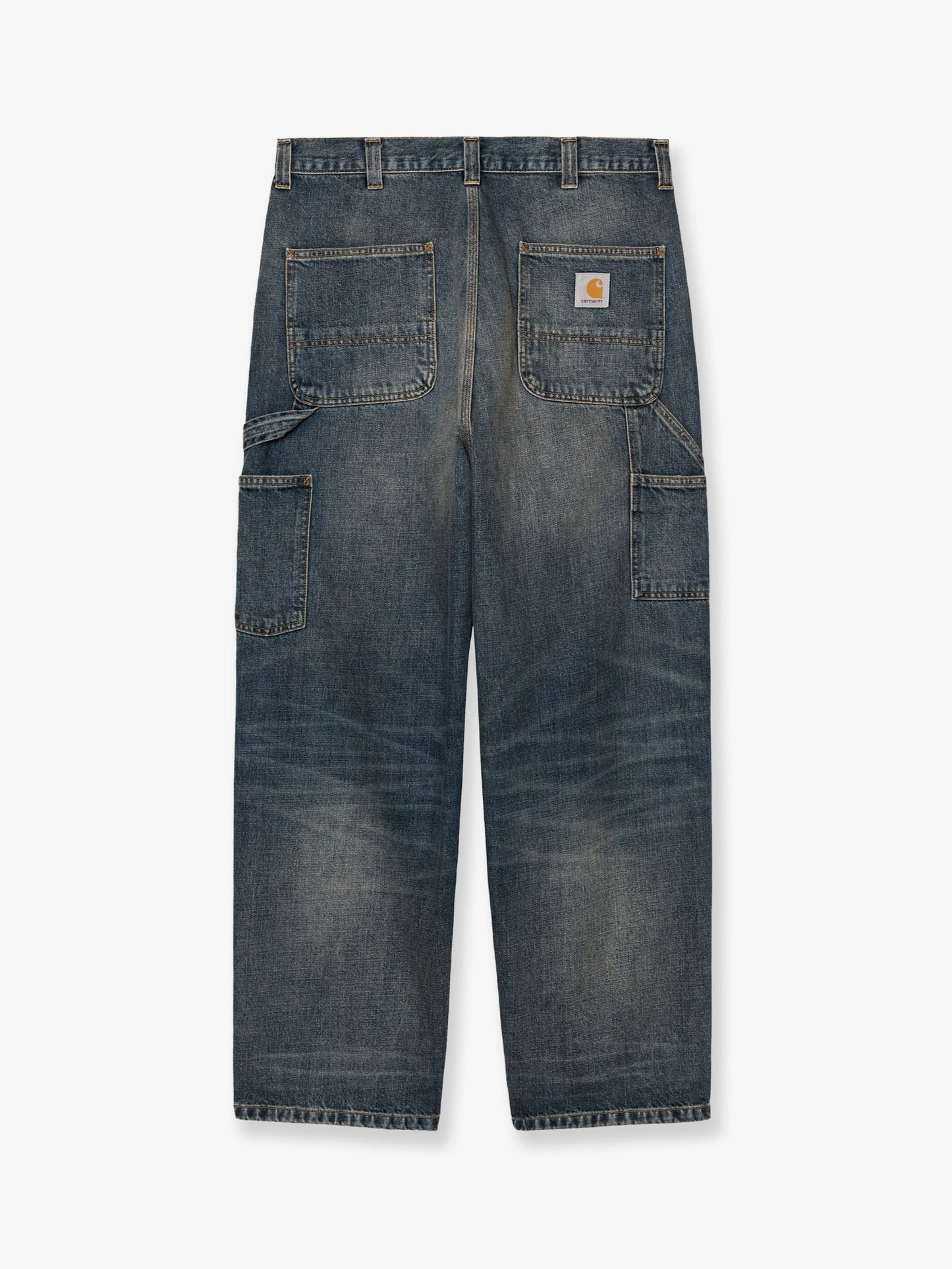 Jeans in blue denim con effetto washed-out