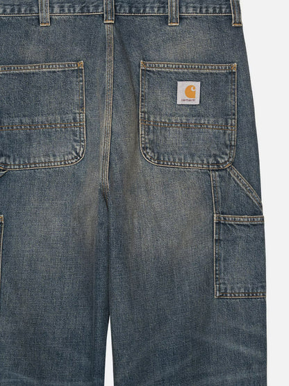Jeans in blue denim con effetto washed-out thumbnail