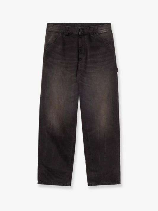 Washed-out black denim jeans