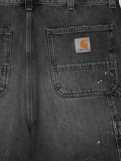 OG Single Knee Short in black denim thumbnail