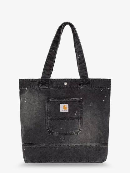 Used-effect black denim shopping bag thumbnail