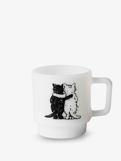 Hugging Cats Glass Mug thumbnail