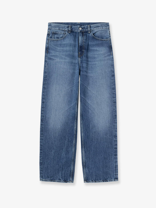Washed-out blue denim jeans