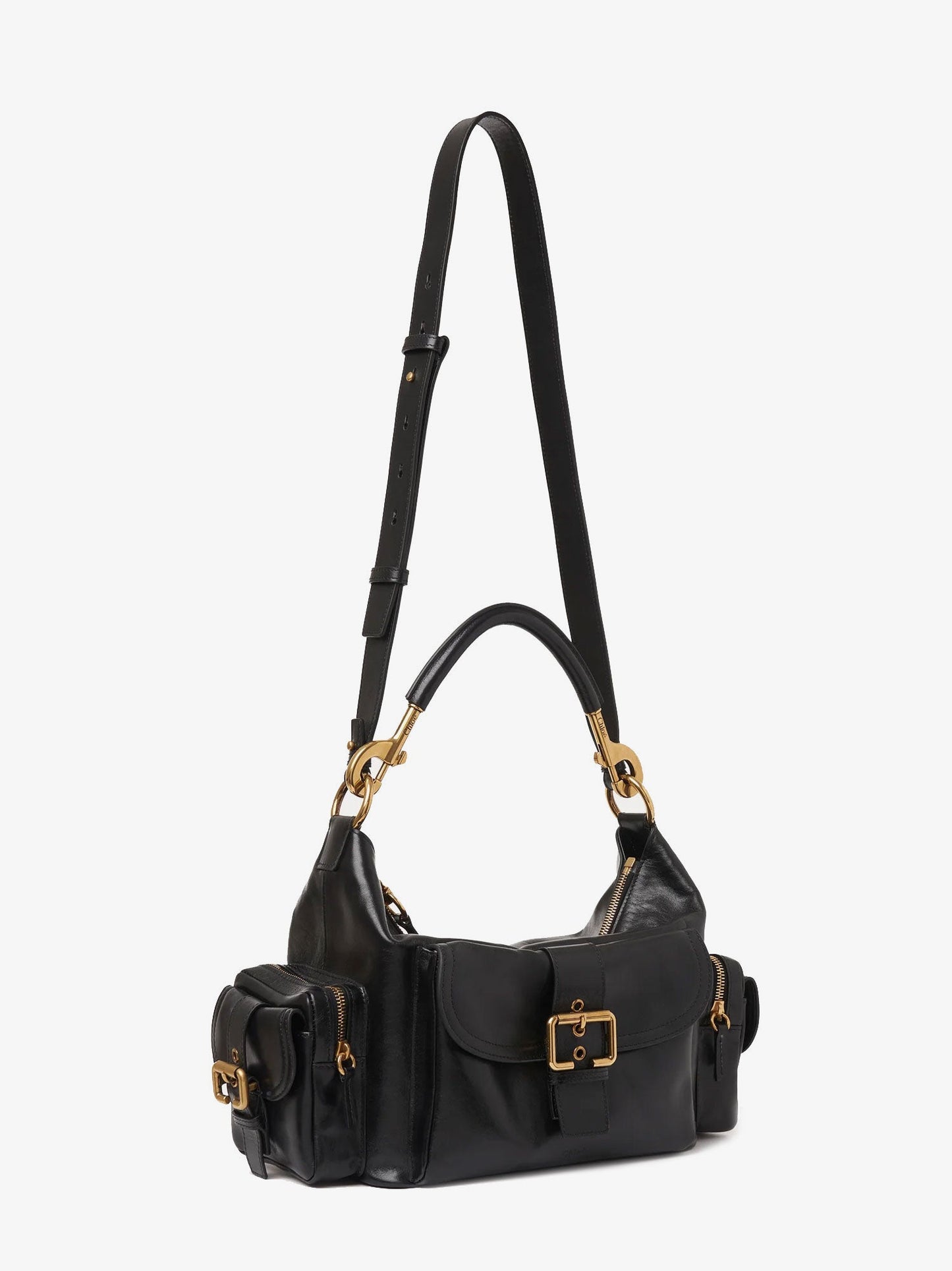 Borsa carry in pelle di bufalo lucida
