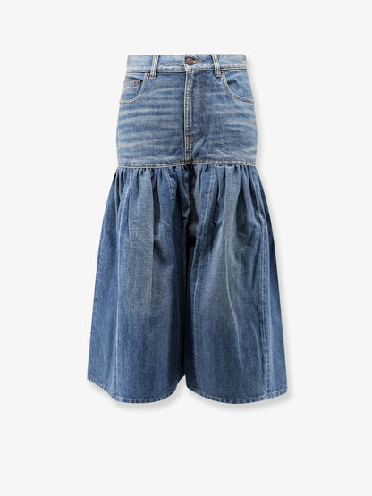 Lightweight cotton denim fabric skirt/trousers thumbnail