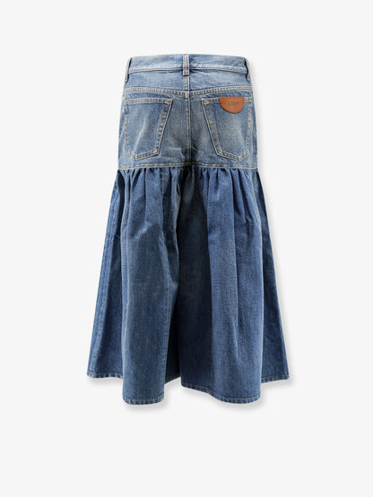 Lightweight cotton denim fabric skirt/trousers thumbnail