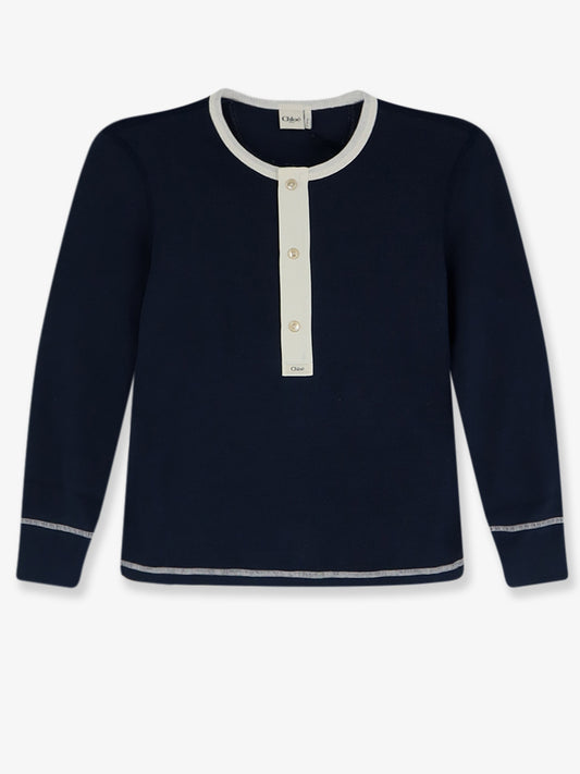 Maglia in cotone con profili in contrasto