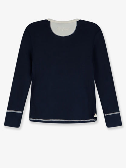 Cotton sweater with contrasting inserts thumbnail