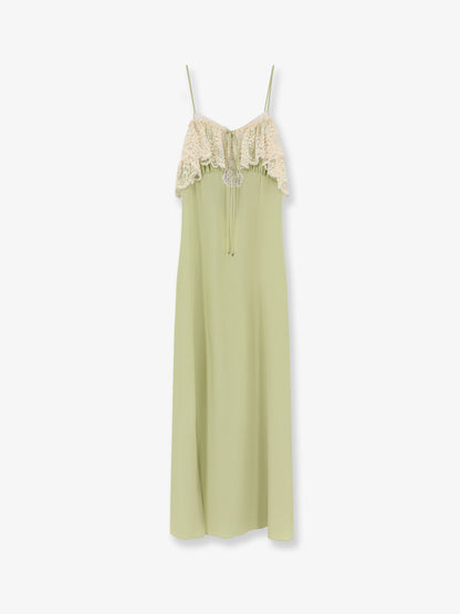 Silk dress with lace inserts thumbnail