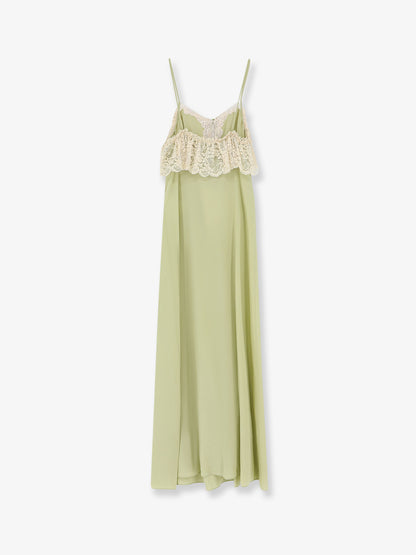 Silk dress with lace inserts thumbnail