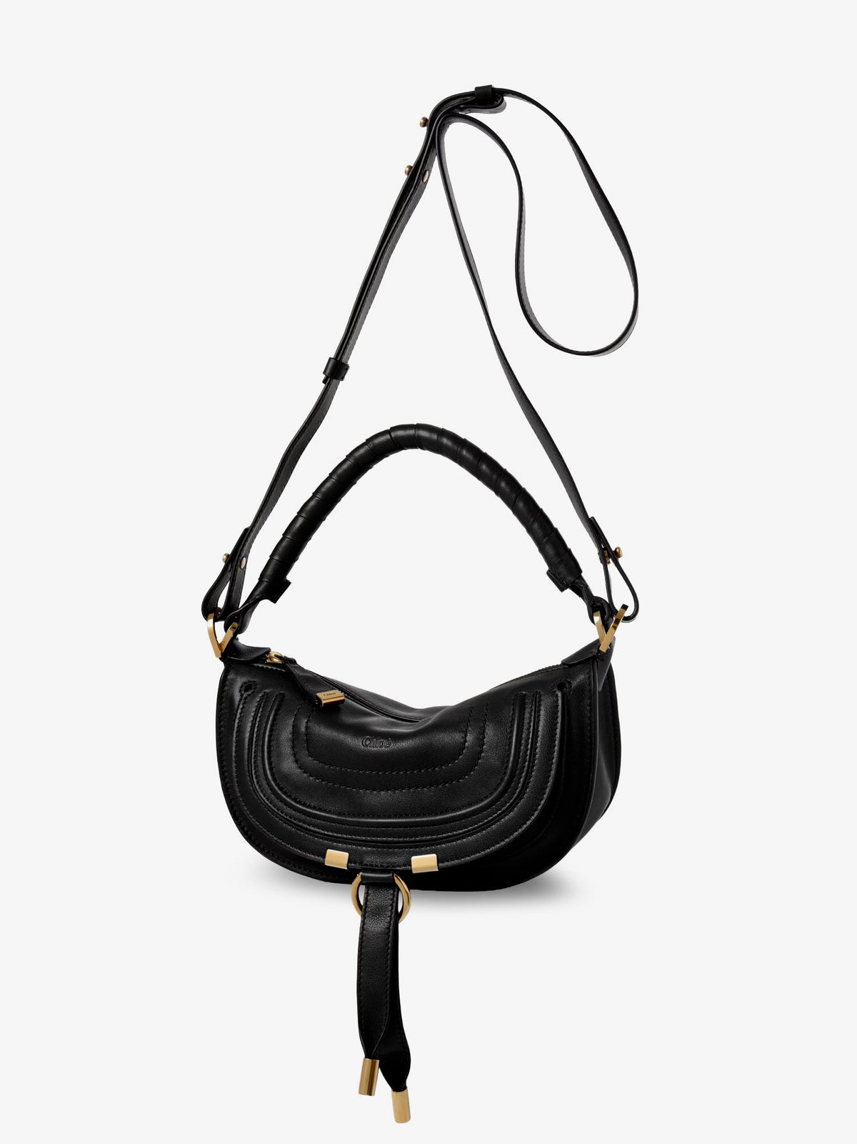 Borsa a tracolla Marcie Mini in pelle con dettaglio impunture