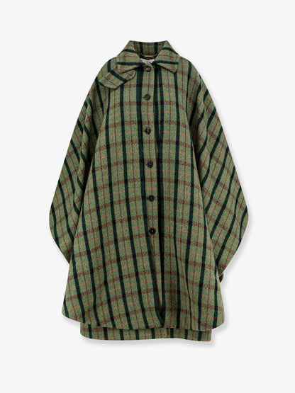 Cappotto a mantella in lana madras thumbnail