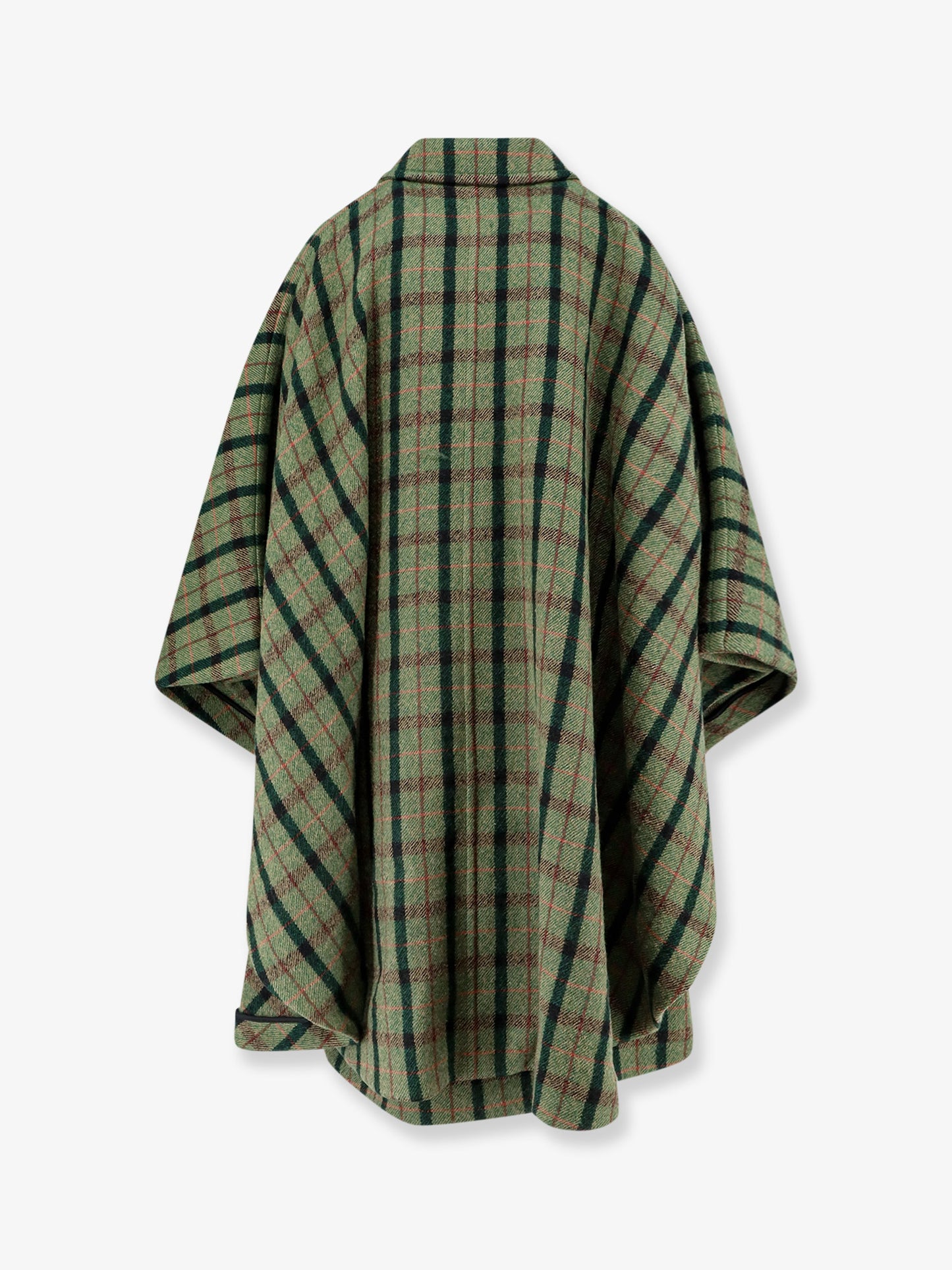 Cappotto a mantella in lana madras