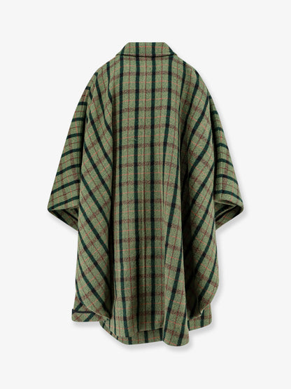 Cappotto a mantella in lana madras thumbnail