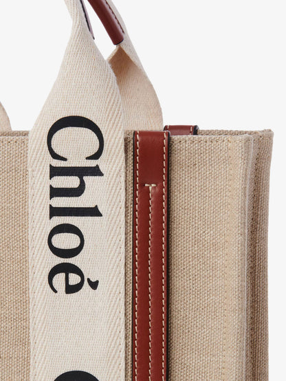 Woody linen and leather Tote Bag thumbnail