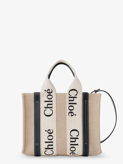 Woody linen canvas and leather crossbody bag thumbnail